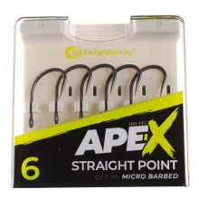 Крючок карповый RidgeMonkey Ape-X Straight Point Barbed size 6