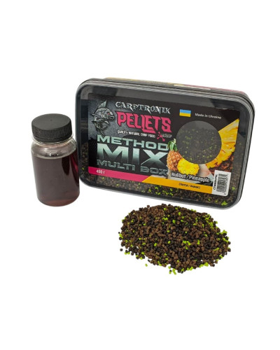 Пелетс Carptronik Method mix Multi Box, 400g (Ликвид Палтус-Ананас 100g)