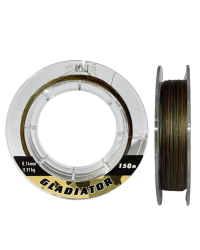 Шнур "Gladiator" Camo 4-х жильный 0.14mm 150m 9.91kg