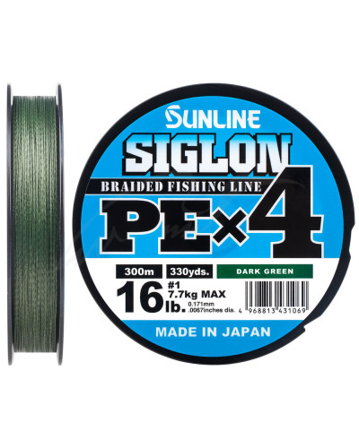 Шнур Sunline Siglon PE х4 150m (темн-зел.) #0.4/0.108mm 6lb/2.9kg