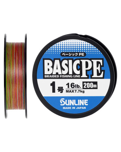 Шнур Sunline Basic PE 200m (Multi Color) #1.0/0.171mm 16lb/7.7kg