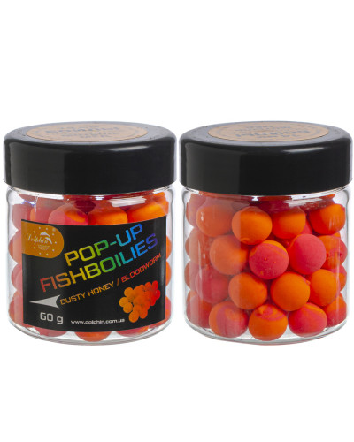 Бойлы Dolphin Pop-up мед/мотыль 14mm 60g