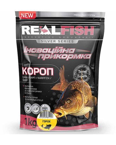 Прикормка RealFish "Карп Горох" 1kg