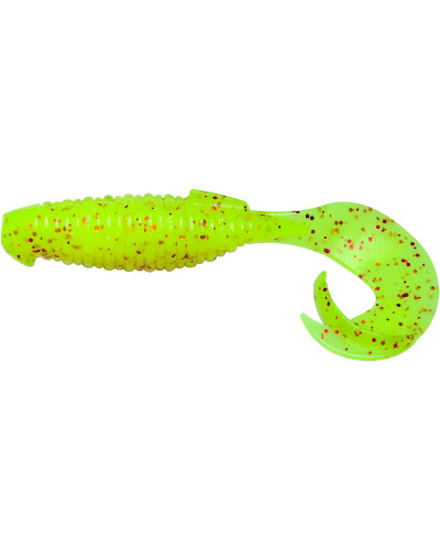 Силикон Keitech Flapper Grub 4" (7 шт/упак) ц:pal#01 chartreuse red flake